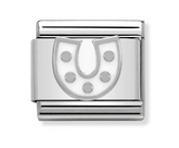 Nomination Composable Classic Link 330202/07 White Horseshoe in Enamel & 925 Silver